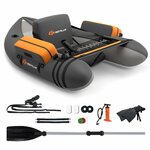 Float tube gonflable GOPLUS avec pagaie, palmes et pompe