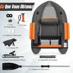 Float tube gonflable GOPLUS avec pagaie, palmes et pompe, photo 4