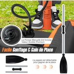 Float tube gonflable GOPLUS avec pagaie, palmes et pompe, photo 5