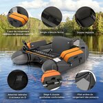 Float tube gonflable GOPLUS avec pagaie, palmes et pompe, photo 7
