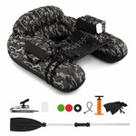 Float tube de pêche en U GOPLUS camouflage avec pagaie