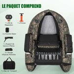 Float tube de pêche camouflage LEADZM avec pompe et sac, photo 8
