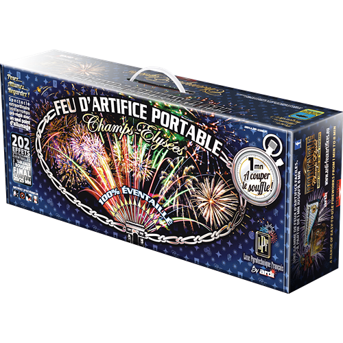 [22358LPF] FEU DARTIFICE PORTABLE® CHAMPS-ÉLYSÉES® 100% ÉVENTAILLÉ 1MN