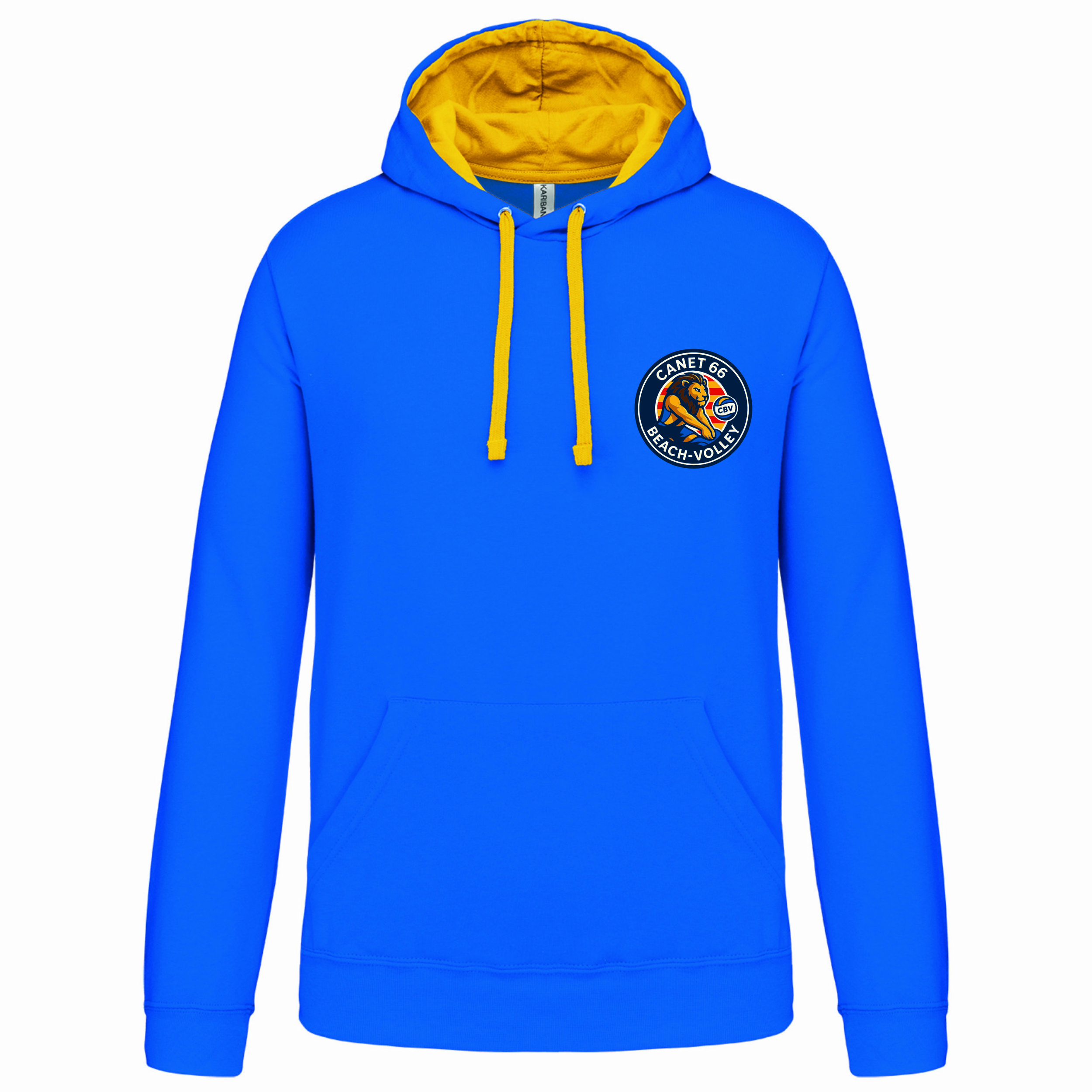 sweat jaune homme face beach
