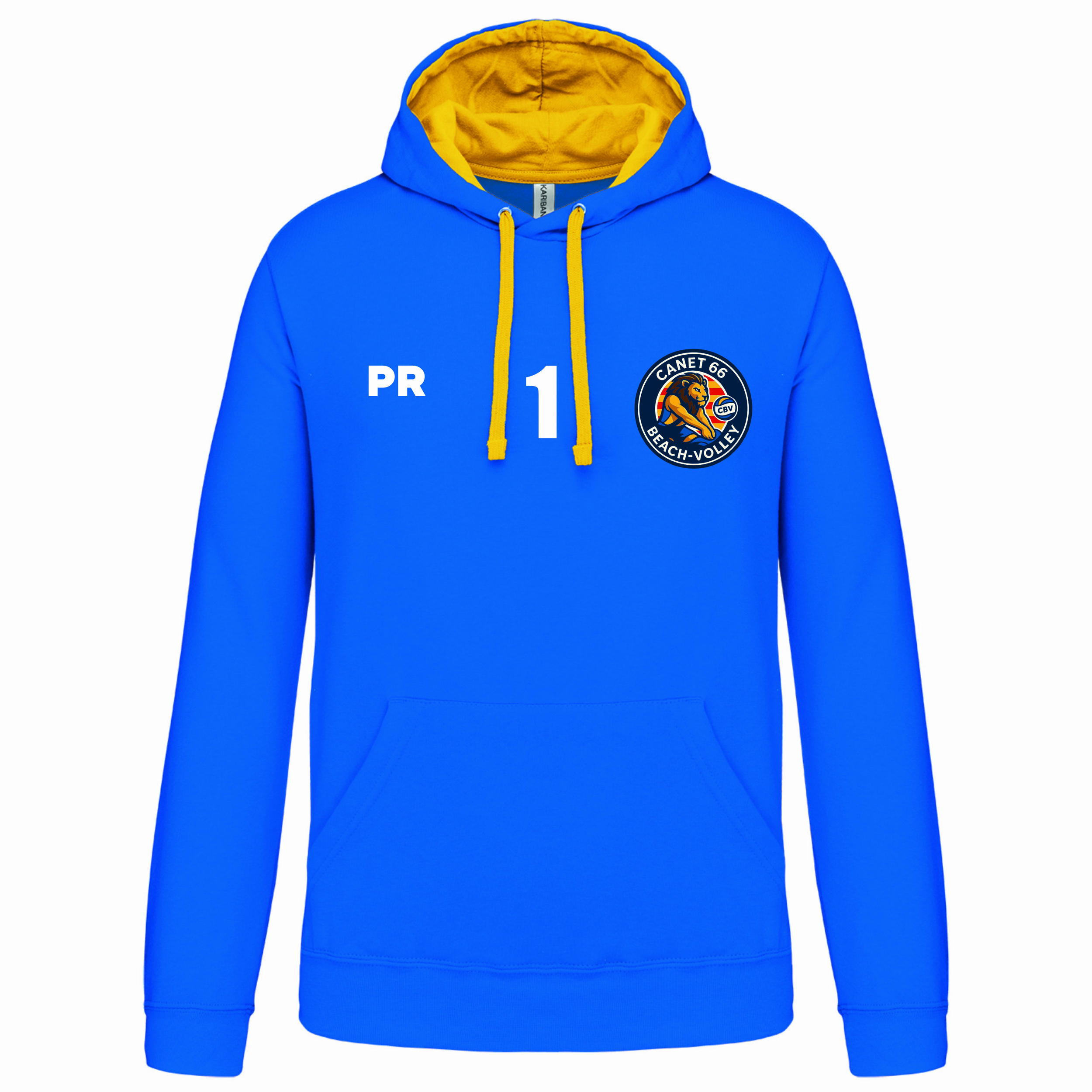 sweat jaune homme logo beach
