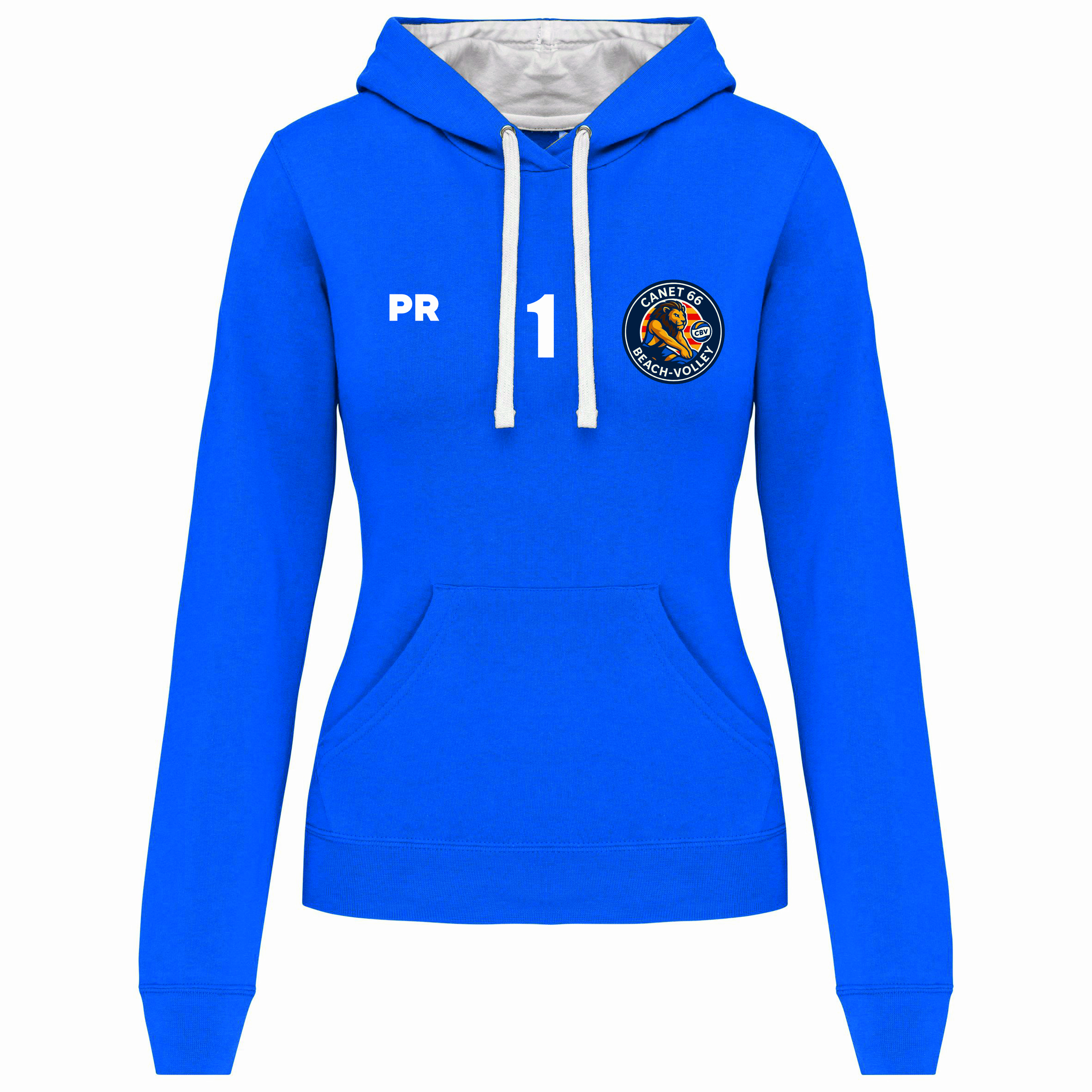 sweat blanc fem logo beach