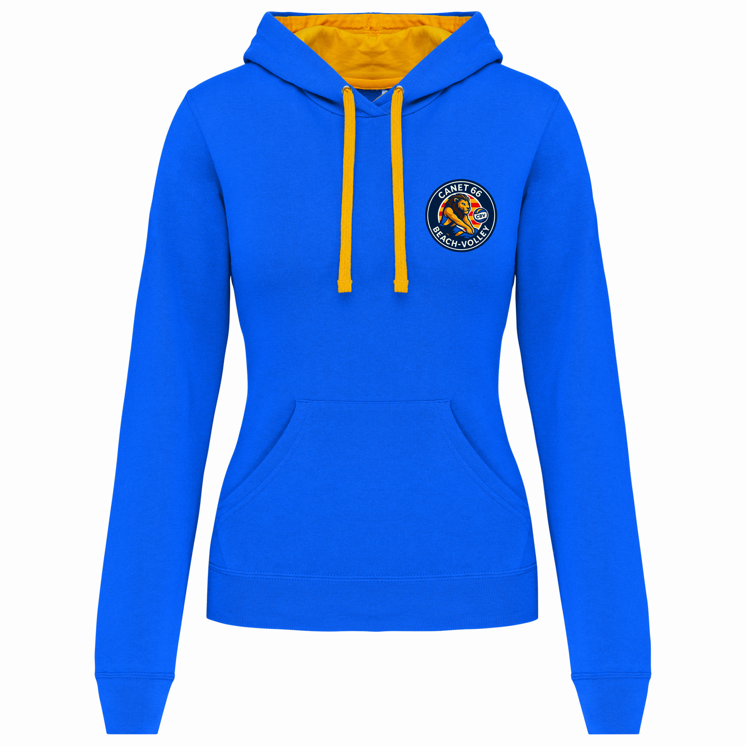 sweat jaune fem logo beach3