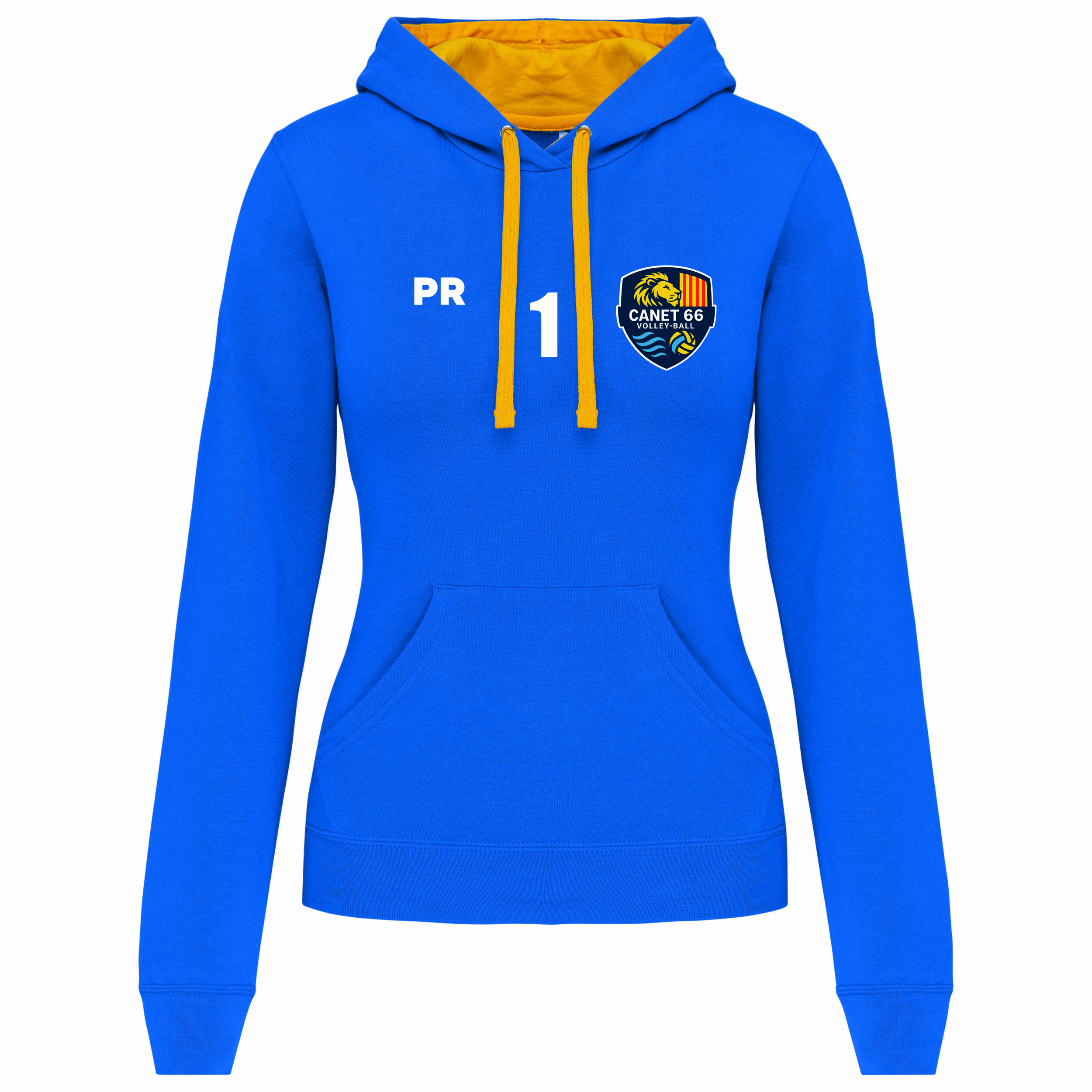 sweat jaune fem logo beach