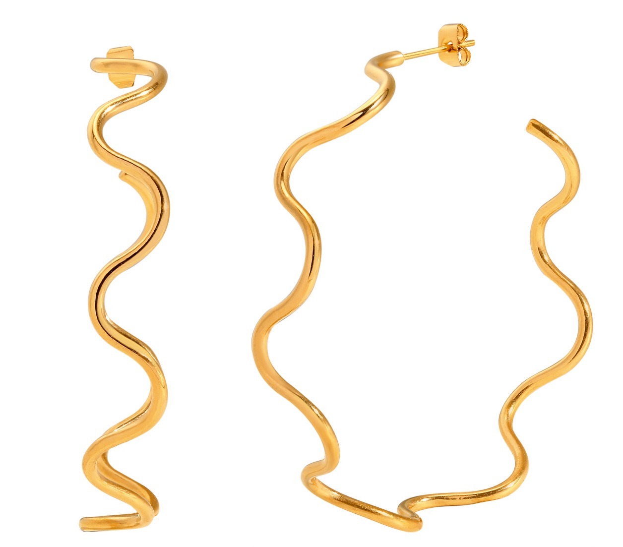 boucles doreilles créoles torsadés acier inoxydable doré femme
