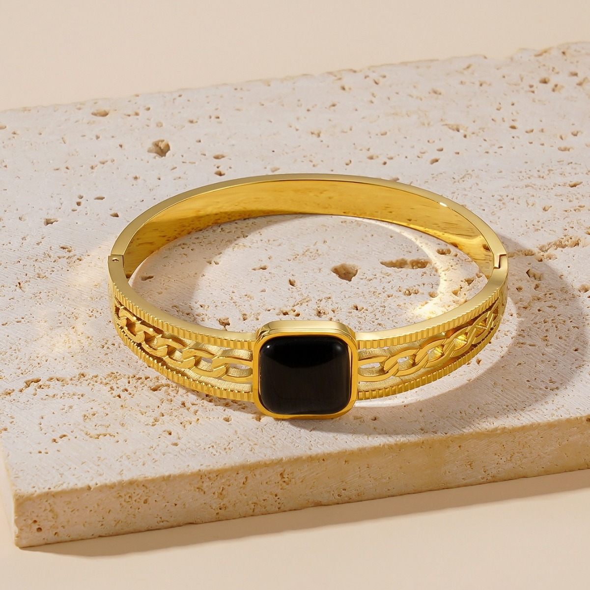 bracelet acier inoxydable doré femme 974 réunion idée cadeaux