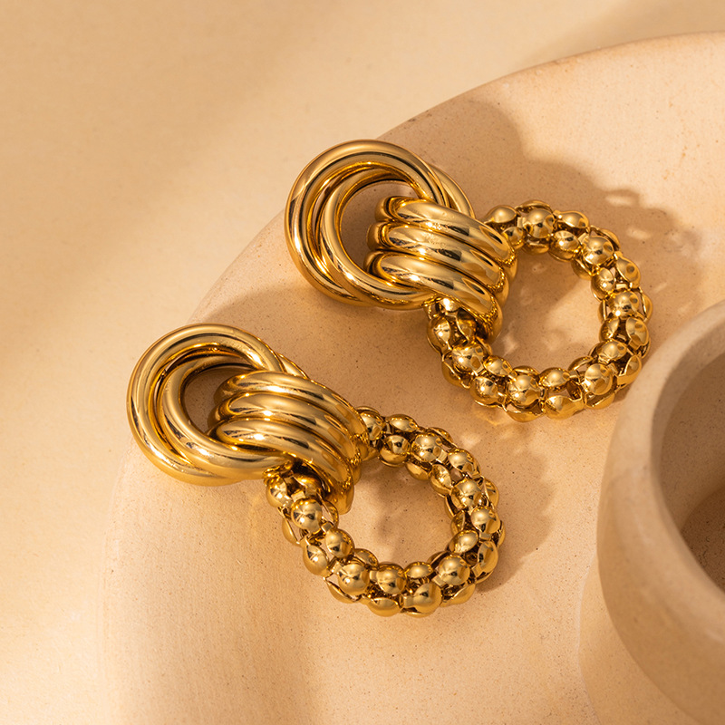 boucles doreilles femme acier doré inoxydable