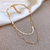 collier femme acier doré inoxydable double