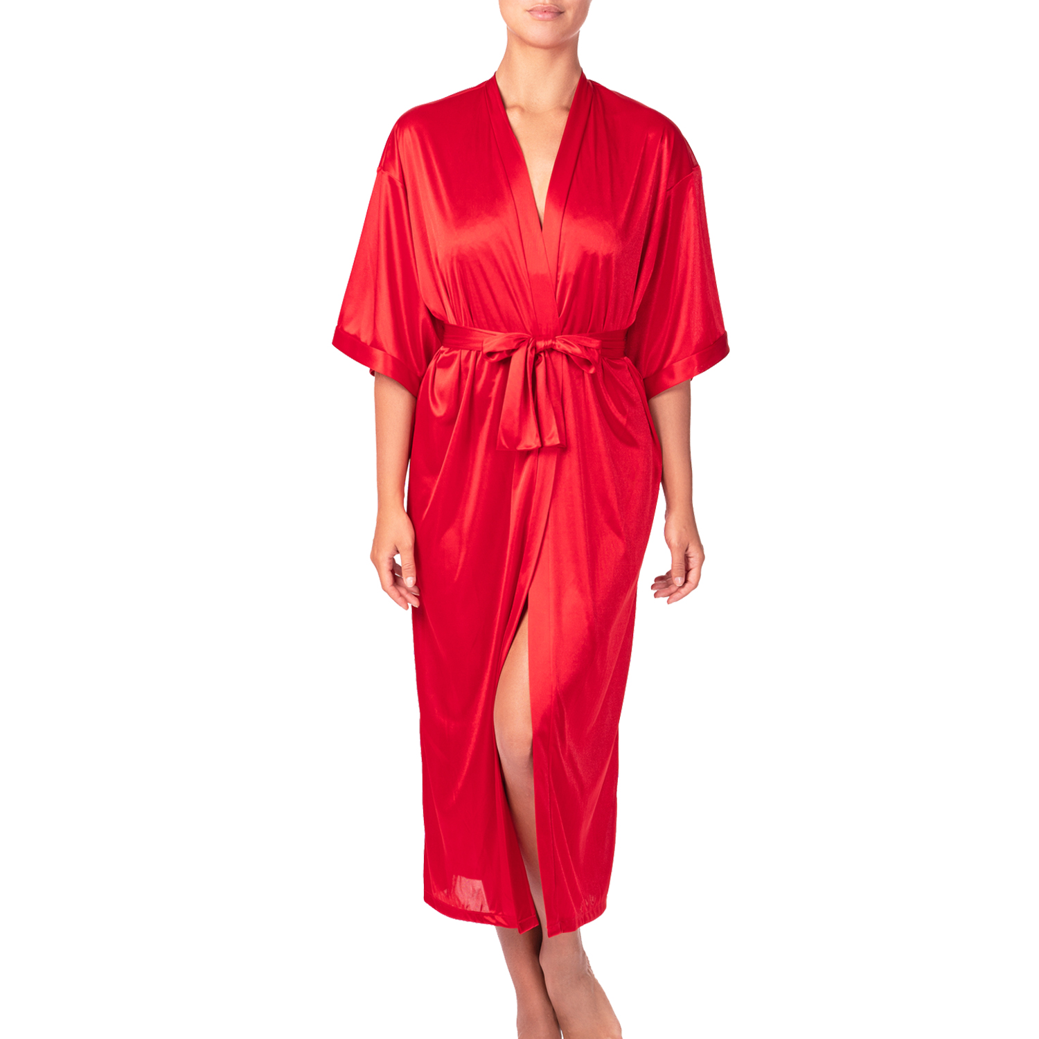picture of a long red kimono