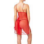 red transparent nightie with open side
