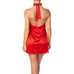 red nightdress with an open back