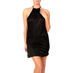 sexy black satin slip with plunging open back
