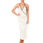 long ivory nightdress with deep open back