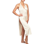 long ivory nightie with an open back
