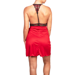 red nightie with two tones lace