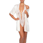 ivory lace bodysuit with its matching kimono