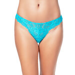 picture of a turquoise lace brazilian thong