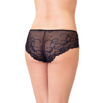 picture of a sheer black lace back shorty