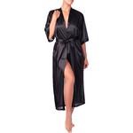 Picture of long black satin kimono