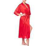 picture of a long red satin kimono
