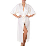 Picture of a long ivory satin kimono