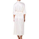 Picture of a sexy long ivory satin kimono