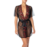 picture of a sexy transparent kimono withh two-tone lace