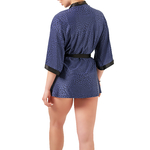 picture of a short printed microfiber kimono