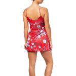 picture of a red printed nightie with floral pattern