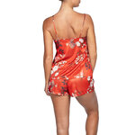 picture of a orange printed satin night set