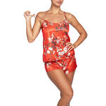 picture of a orange printed satin pajama