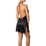 picture of a back black satin nightie with slit