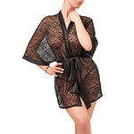 picture of a open work black lace kimono