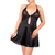 black nightie with a big slit and lace