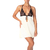ivory satin babydoll with black lace neckline