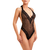 black plumetis lace bodysuit with plunging neckline