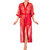 Picture of a long sheer red tulle kimono