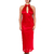 picture of a long red satin nightgown with a slit