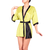 kimono satin vert et noir