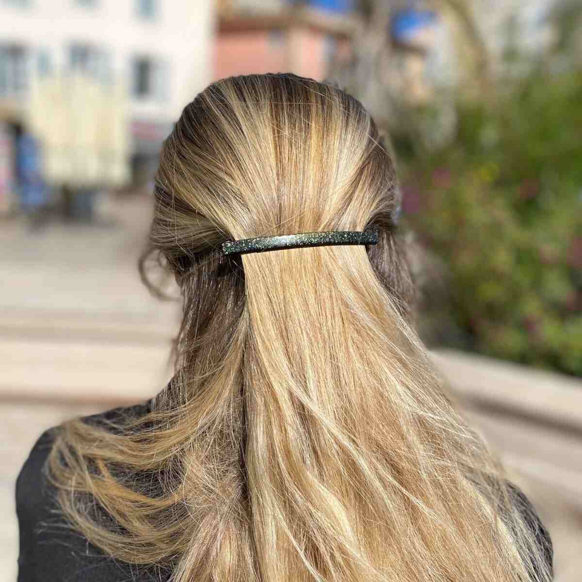 Barrette à cheveux Carmen pailletée or