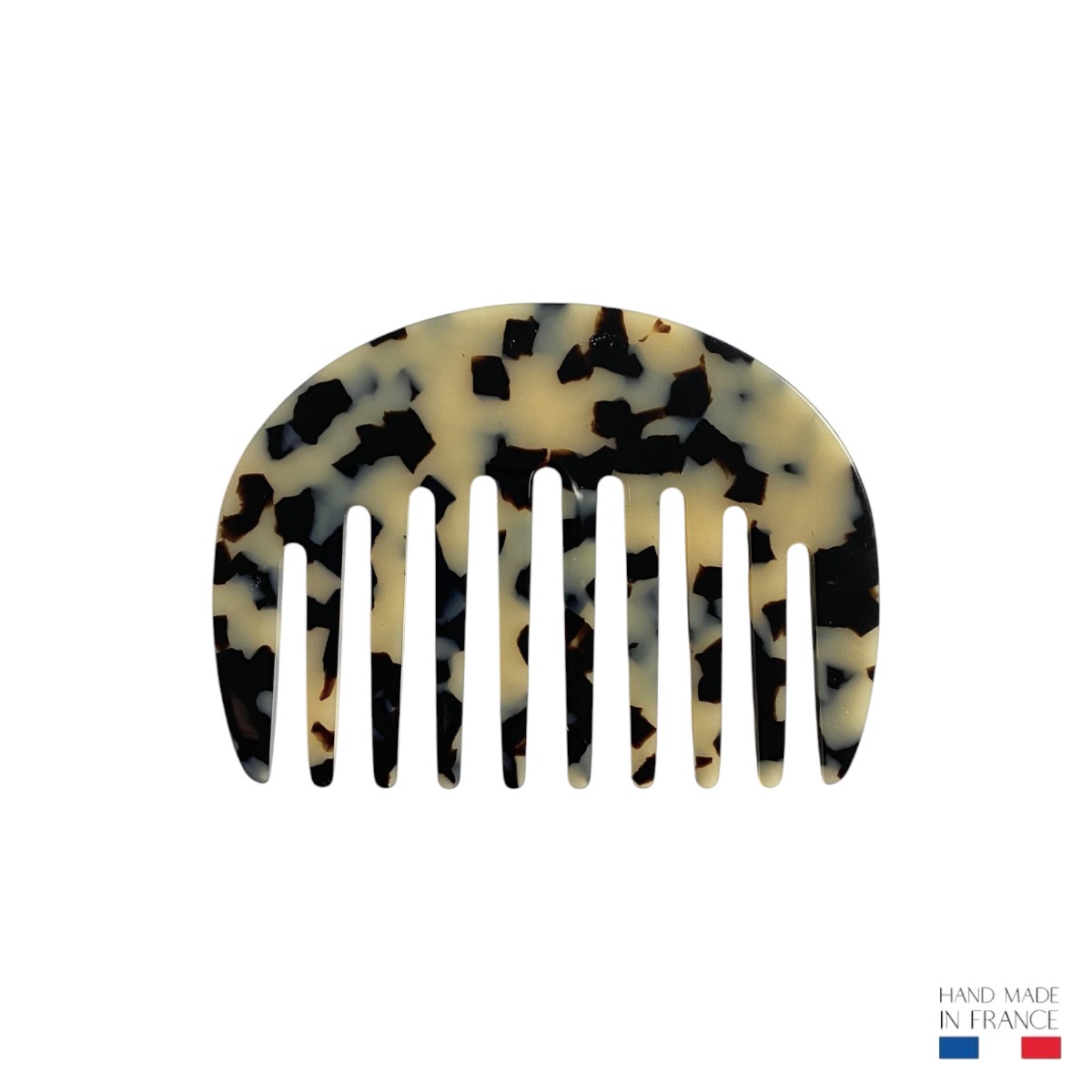 peigne cheveux démêlant écaille clair made in france-Photoroom