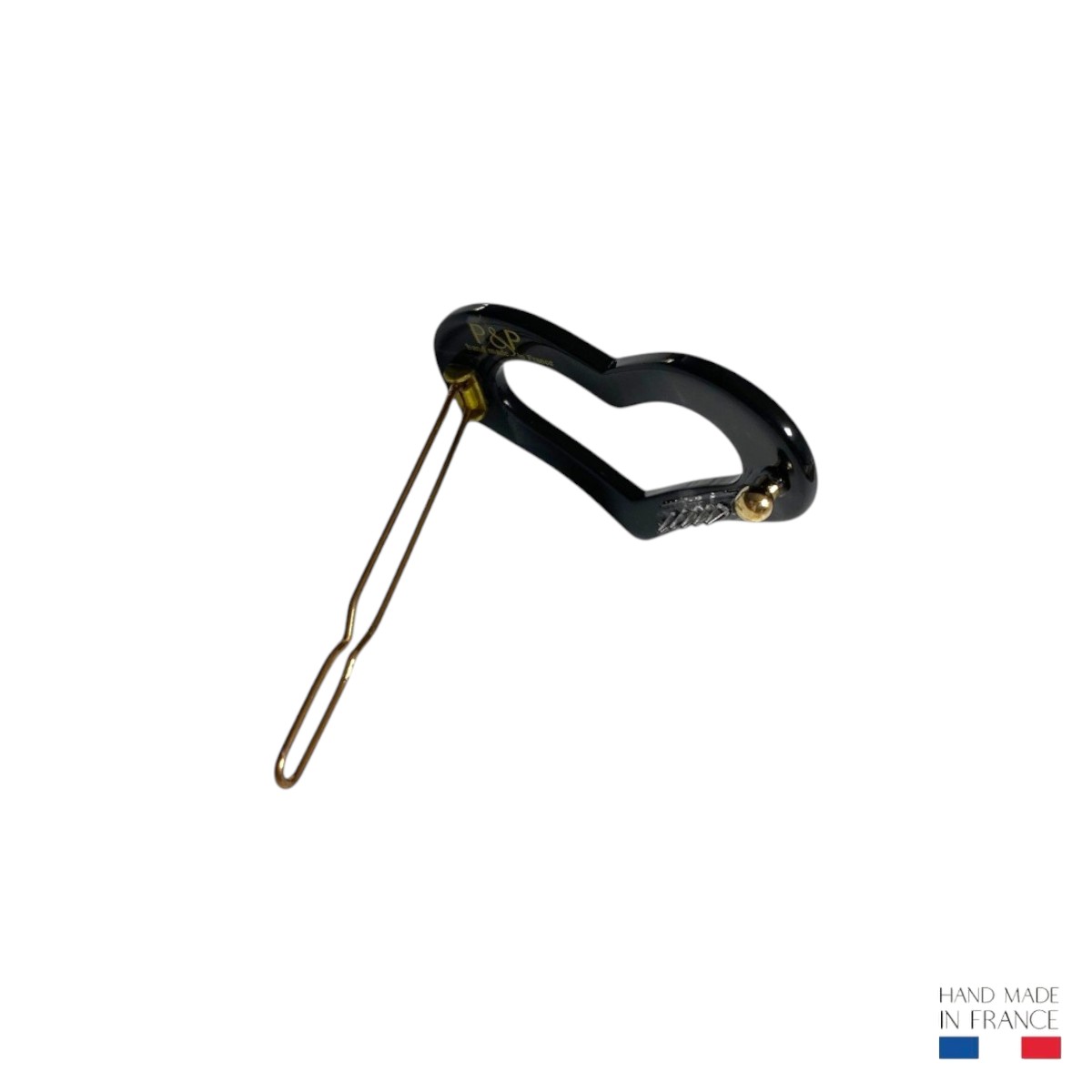 barrette cheveux rose coeur noir nacré 3-Photoroom