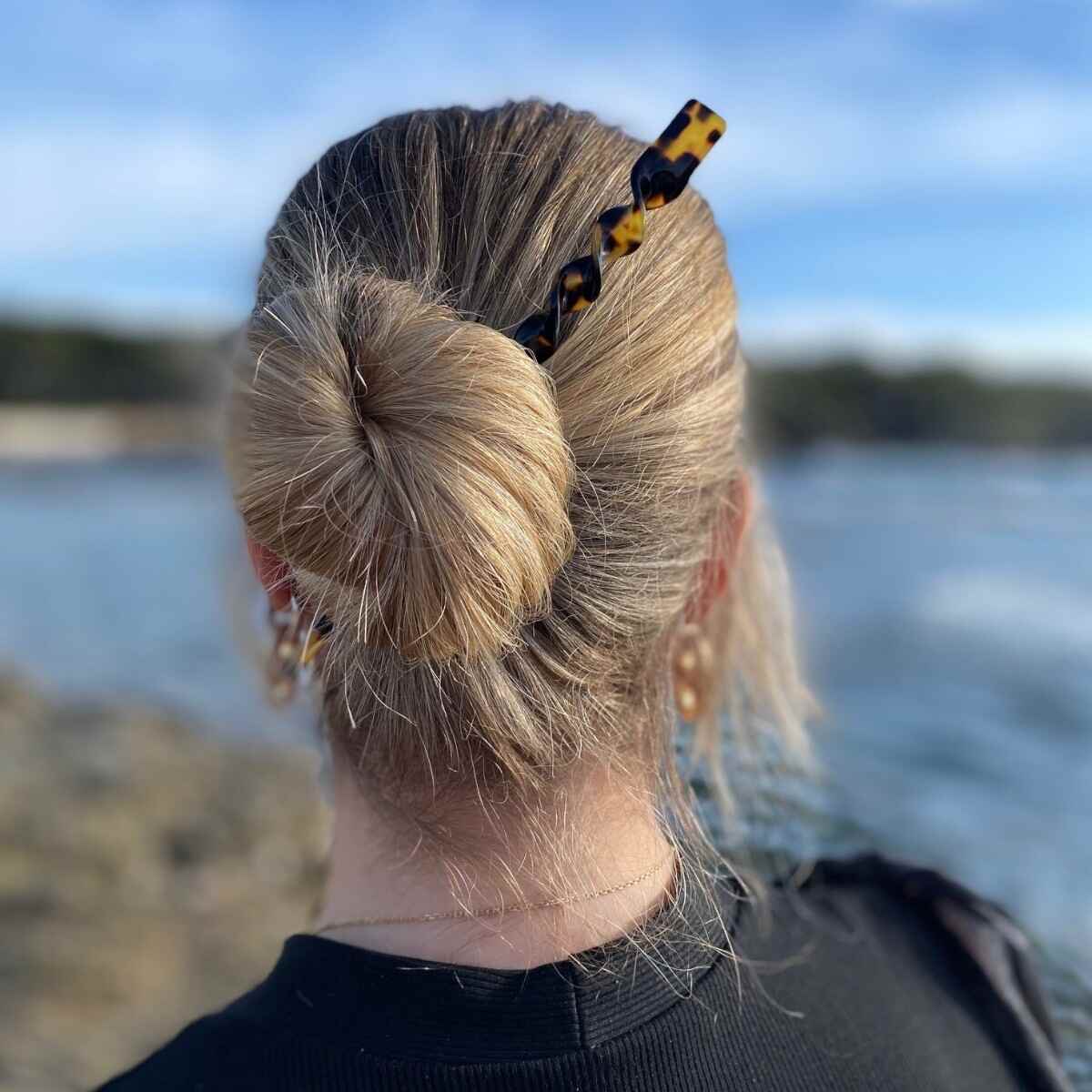 pic à cheveux torsadé 19 cm écaille foncé 5