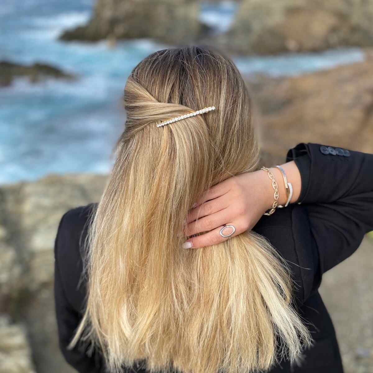 barrette à cheveux fantaisie sandrine argenté 5
