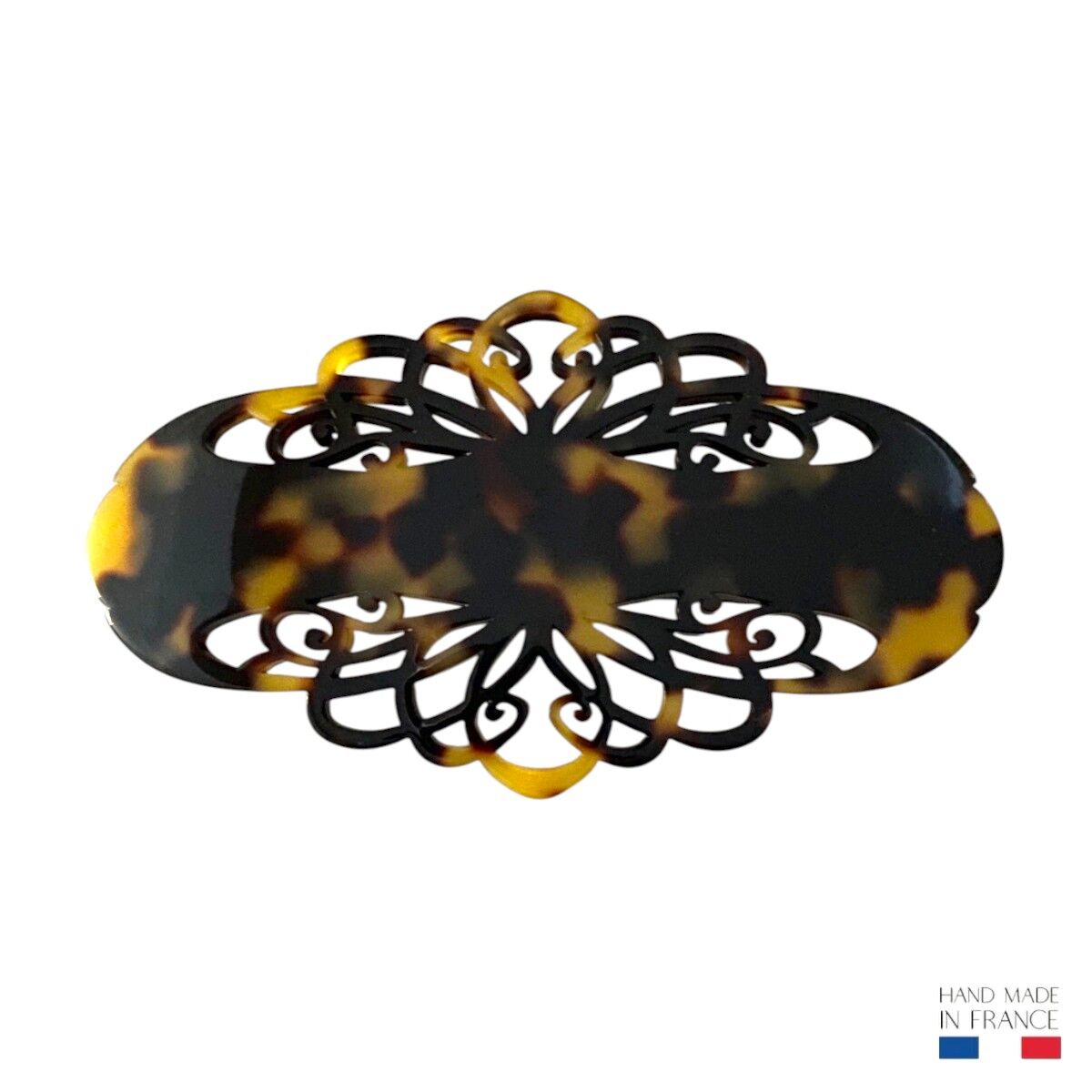 barrette à cheveux audrey rétro arabesques écaille foncé
