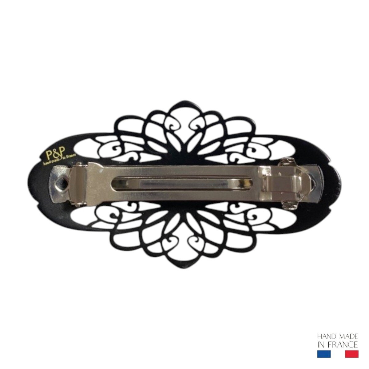 barrette à cheveux audrey rétro arabesques noir 2